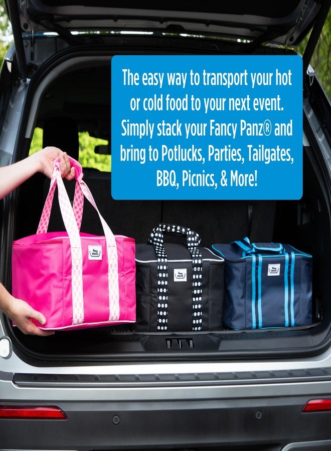 Fancy Panz - Navy Blue Insulated Casserole Carrier Bag - Insulated Thermal Bags for Hot & Cold Food Holds 2 Standard Size Fancy Panz - 2 Pockets - Food Container - Hosting Essentials - Image 3