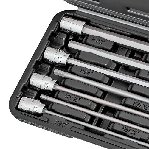 CARBYNE 7-Piece SAE Extra Long Hex (Allen) Bit Socket Set, 1/8 in. - 3/8 in. Sizes, 3/8 in. Drive, S2 Steel Bits, CrV Sockets • From a Family-Run Tool Company Based in the U.S.A. - Image 5