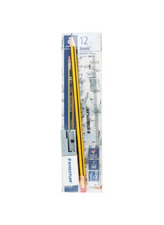 Staedtler Pencil With Eraser Sharpener and Ruler Combo Pack Of 12 With Sharpener & Eraser
