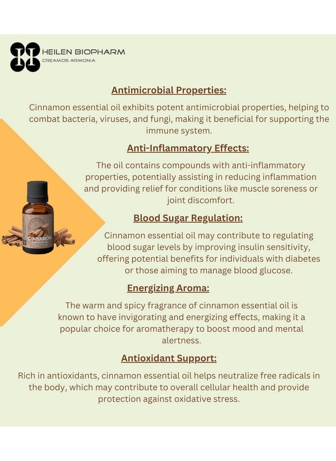 Heilen Biopharm Cinnamon Essential Oils - 15 Ml Per Bottle Pack Of 1, For Aromatherapy & Digestive Support  - Image 3