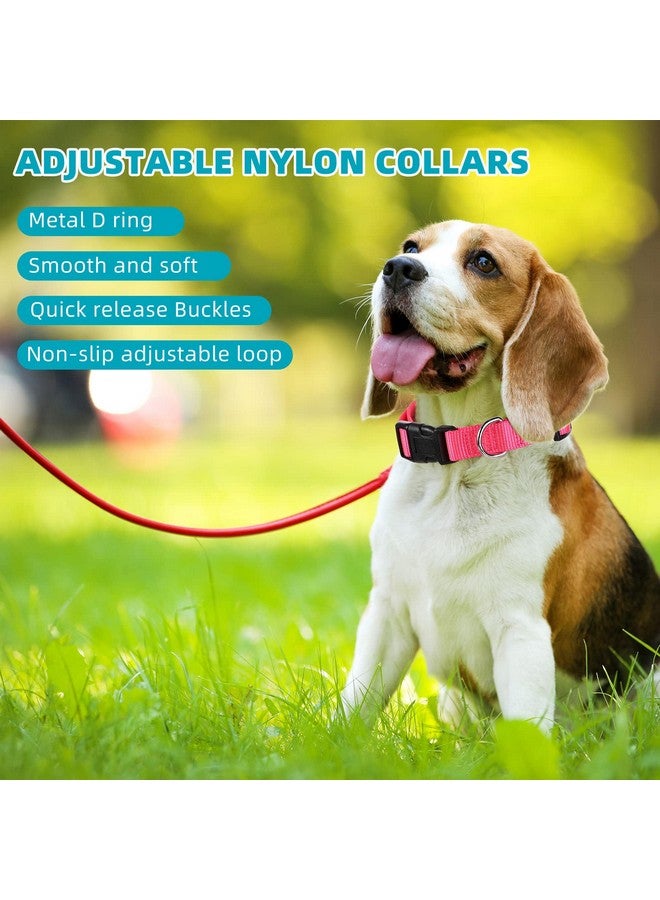 Perthlin 9 Pieces Adjustable Dog Collar for Animal, Soft Nylon Pets Puppy Collar with Quick Release Buckle Holder Bulk for Dogs Walking Running Training(Medium,Retro Colors) - Image 4