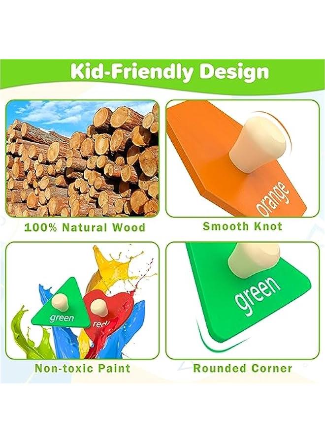 Montessori Toys for Toddlers 1, 2, 3 Year Old, Wooden Shape Learning Puzzles for Baby 12-18-24 Months, Early Educational Toys,   Birthday Gifts for Boys  Girls Age 1-3 - Image 4
