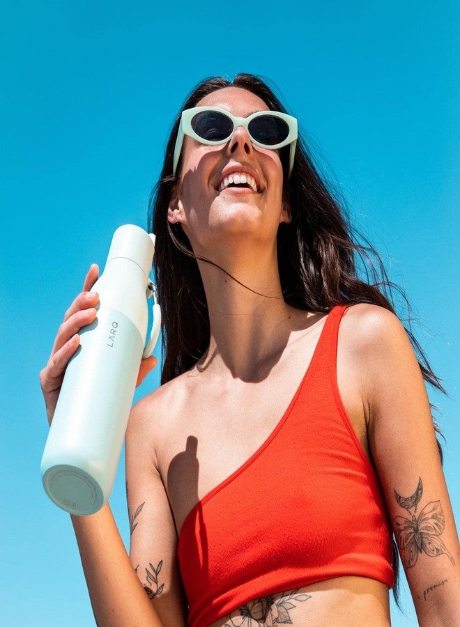 لارك زجاجة مياه لارك فليب توب سعة 25 أونصة - معزولة من الفولاذ المقاوم للصدأ مع شفاطة | ترمس، خالية من مادة BPA | قابلة لإعادة الاستخدام للرياضة، النادي الرياضي، والسفر | تحافظ على برودة المشروبات لمدة 24 ساعة، بنكهة النعناع البحري - Image 4