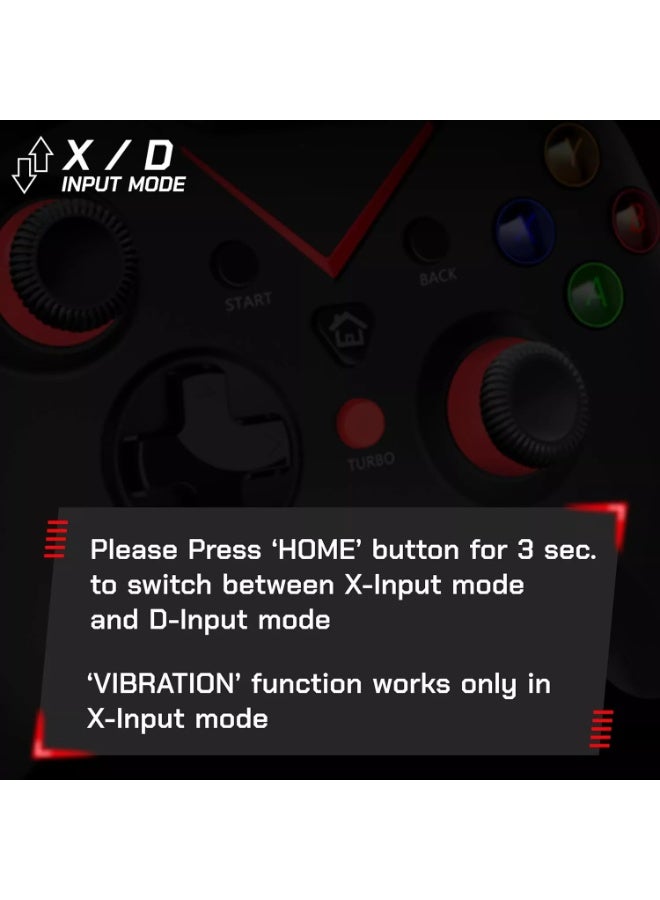 AULA G1000 USB Gamepad Dual Vibration Motor Turbo Mode Accurate Joysticks Ergonomic Design V-strip LED Indicator High Performance Gaming Controller/Remote Plug And Play Supports PC, PS3 - Image 4