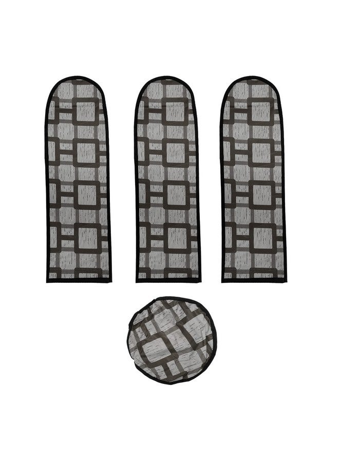 Kuber Industries PVC Square Print Dust Proof Three Blade Ceiling Fan Cover (Grey) 54KM4010 - Image 4