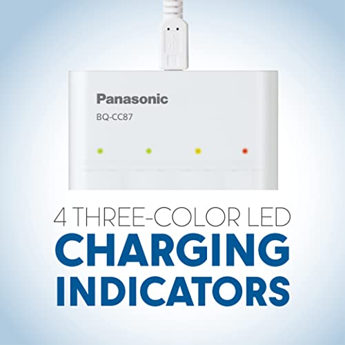 eneloop Panasonic BQ-CC87ABBA eneloop Advanced Individual Battery Charger with Portable Charging Technology, White - Image 4