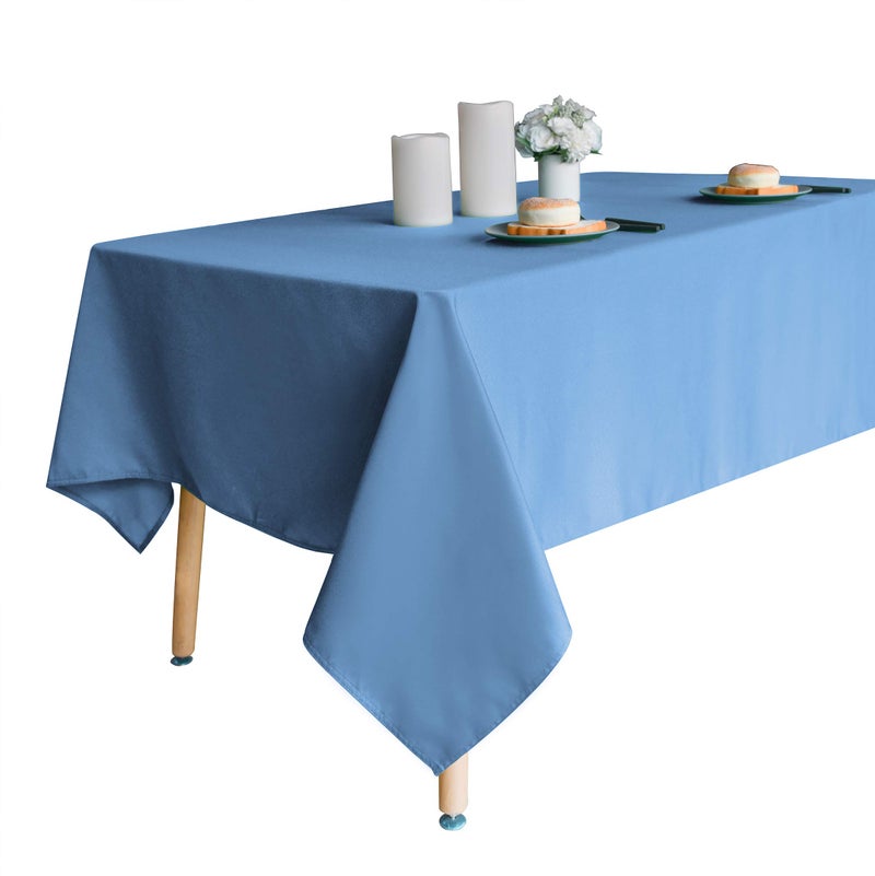 Obstal 210GSM Rectangle Table Cloth Water Resistance Microfiber Tablecloth Decorative Fabric Table Cover for Outdoor and Indoor Use Sky Blue 60 x 102 Inch