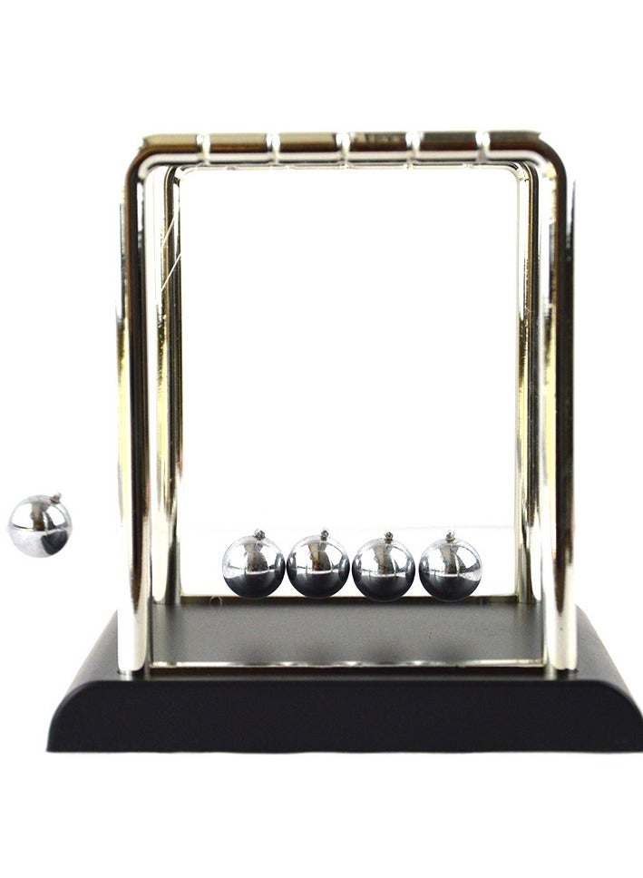 عام كرات التوازن لنظام نيوتن، الأرجوحة الكلاسيكية ذات القاعدة السوداء، هدية للطلاب في العلوم الفيزيائية، لعبة لتخفيف التوتر - Image 1