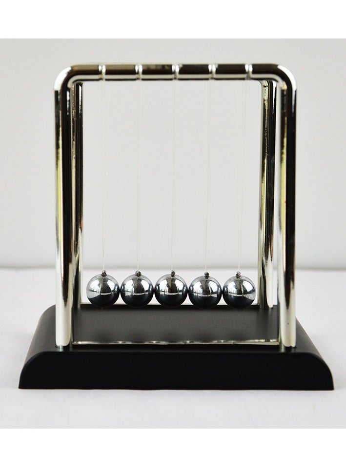 عام كرات التوازن لنظام نيوتن، الأرجوحة الكلاسيكية ذات القاعدة السوداء، هدية للطلاب في العلوم الفيزيائية، لعبة لتخفيف التوتر - Image 2