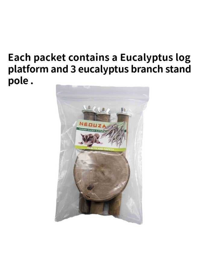 NEOUZA Sugar Glider Cage Stand Pole and Platform Made of Natural Eucalyptus,Molar Paw Grinding Standing Climbing Toy - Image 3