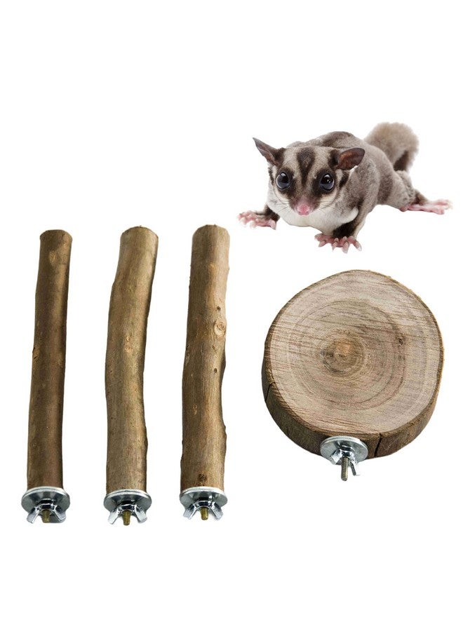 NEOUZA Sugar Glider Cage Stand Pole and Platform Made of Natural Eucalyptus,Molar Paw Grinding Standing Climbing Toy - Image 1