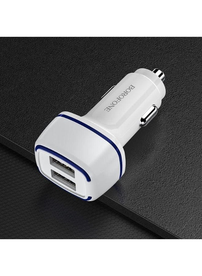 بوروفون شاحن سيارة BOROFONE BZ14 بمنفذين مع إضاءة محيطية أبيض - Image 2