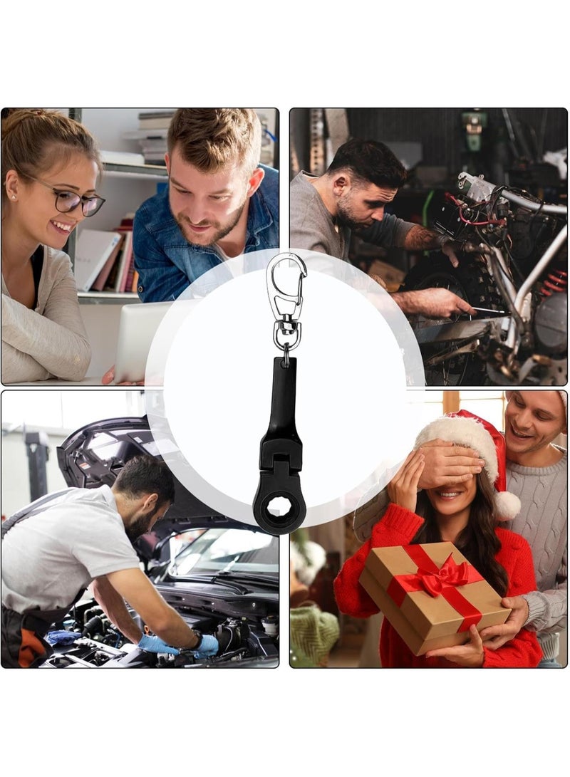 GGOOT Keychain Wrench | Wrench with 10mm Ratchet Wrench Key Ring | Wrench Key Ring Socket Wrench Mechanic Workshop Accessory - Image 4