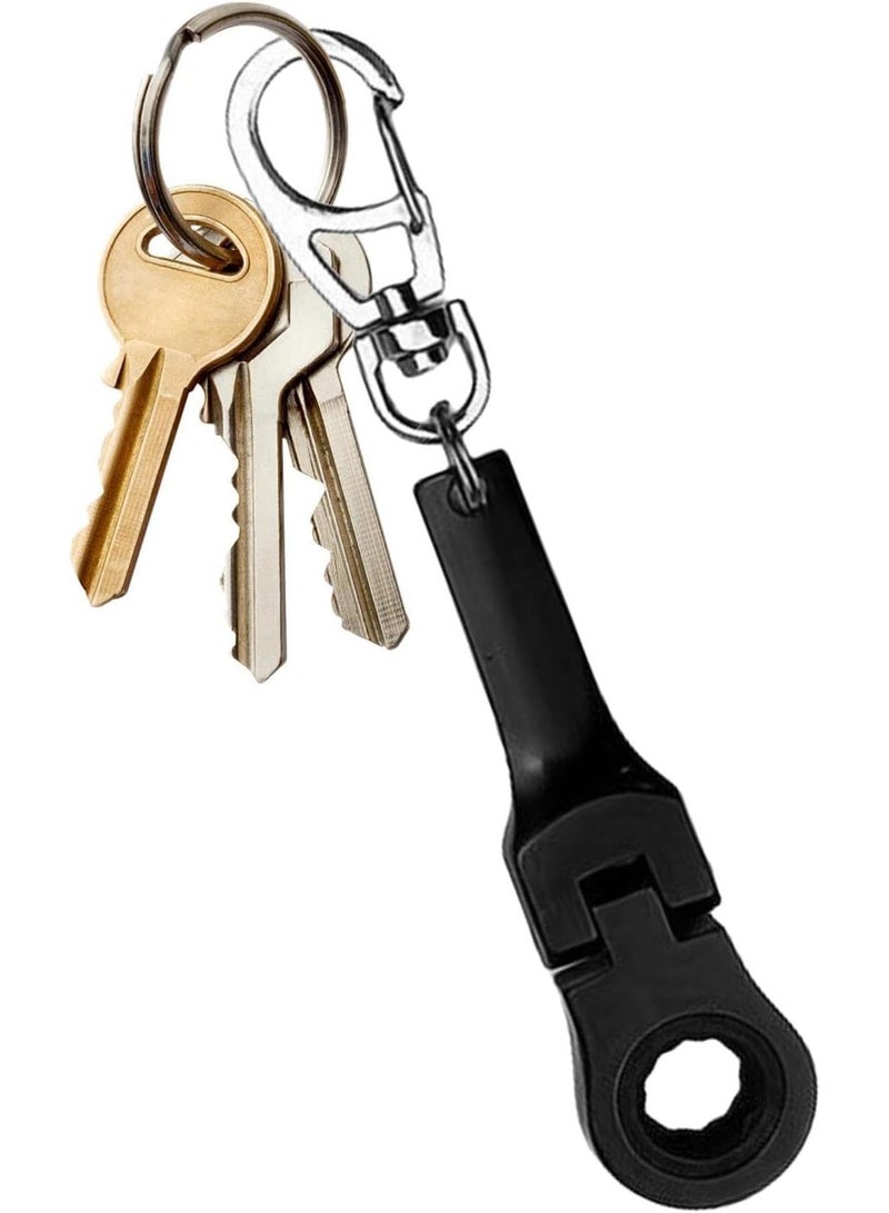 GGOOT Keychain Wrench | Wrench with 10mm Ratchet Wrench Key Ring | Wrench Key Ring Socket Wrench Mechanic Workshop Accessory - Image 1
