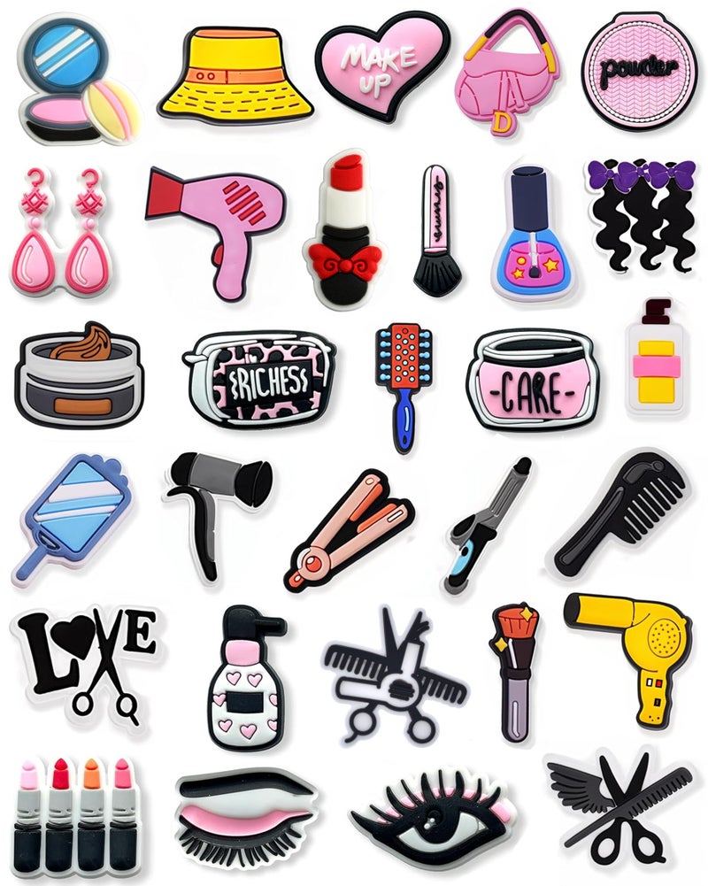 vshougou Hairdressing Make-up Decoration Charms fits for Clog Sandals, Cute Fashion Charm Gifts for Girls Men Women Adults - Image 1