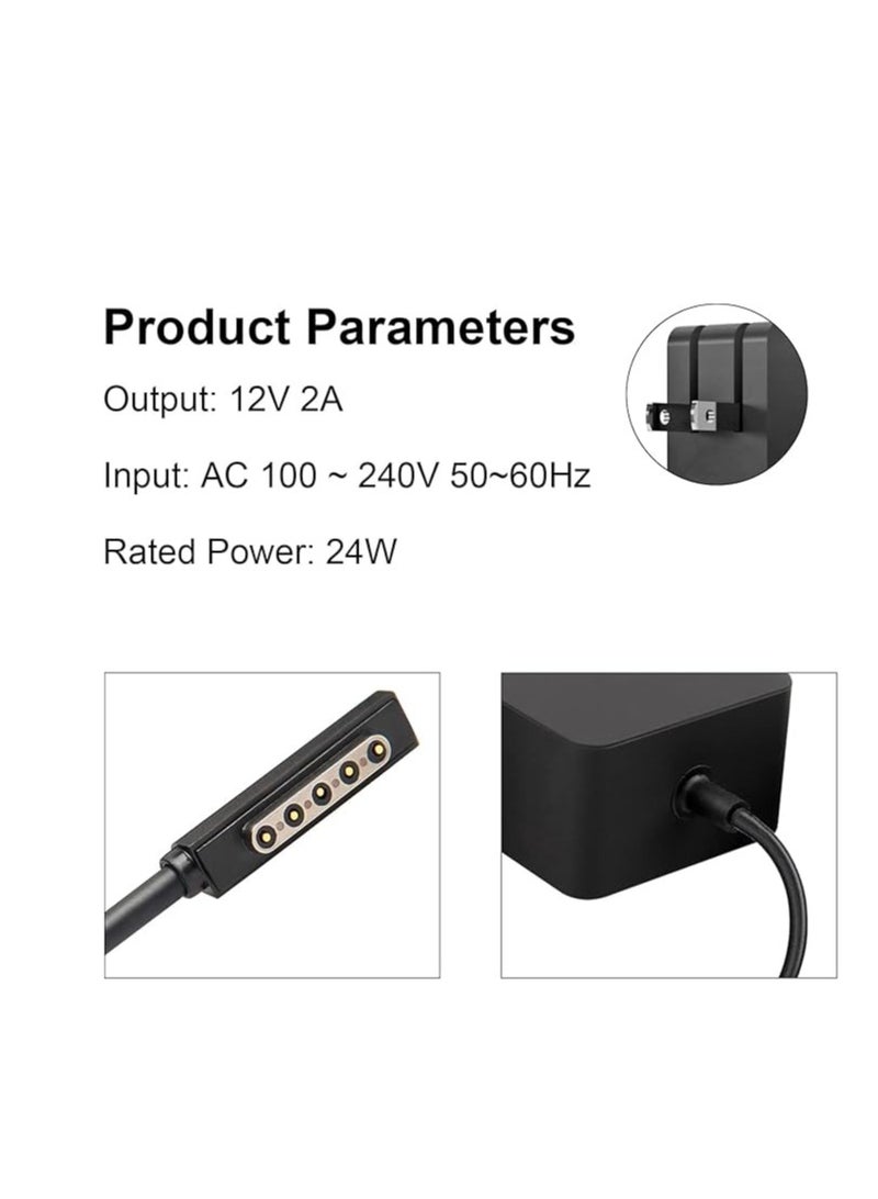 Terabyte 12V 2A AC Adapter Power Supply Charger for Microsoft Surface Windows RT Model 1512 Tablet, - Image 3