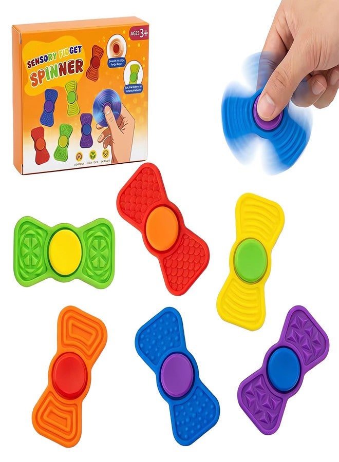 Tendry Sensory Fidget Toys for Kids Adults - 2-in-1 Fidgets Spinner Textured Stress Anxiety Relief Toys for Teenage with Autism ADHD Focus, Quiet Desk Toy for Classroom Prize, Office,Calm Down Corner - Image 1