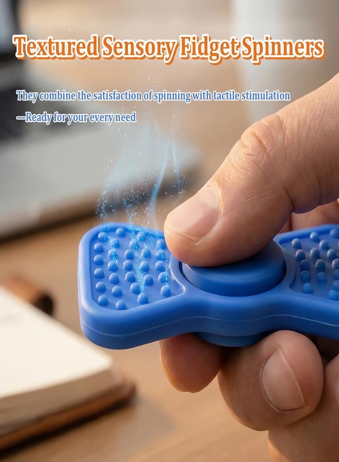 Tendry Sensory Fidget Toys for Kids Adults - 2-in-1 Fidgets Spinner Textured Stress Anxiety Relief Toys for Teenage with Autism ADHD Focus, Quiet Desk Toy for Classroom Prize, Office,Calm Down Corner - Image 3