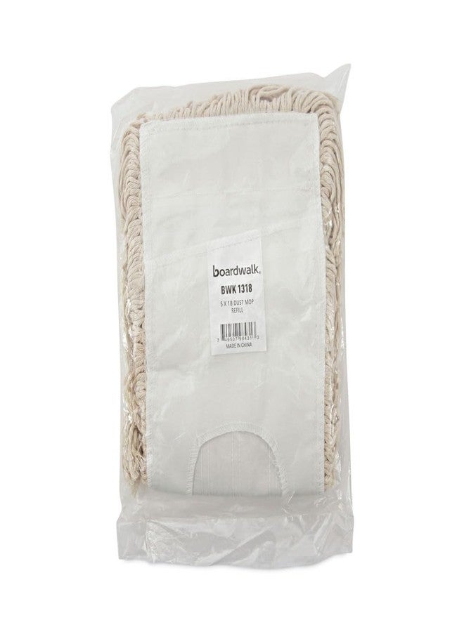 Boardwalk BWK1318 18 in. x 5 in. Industrial Hygrade Cotton Dust Mop Head - White - Image 3