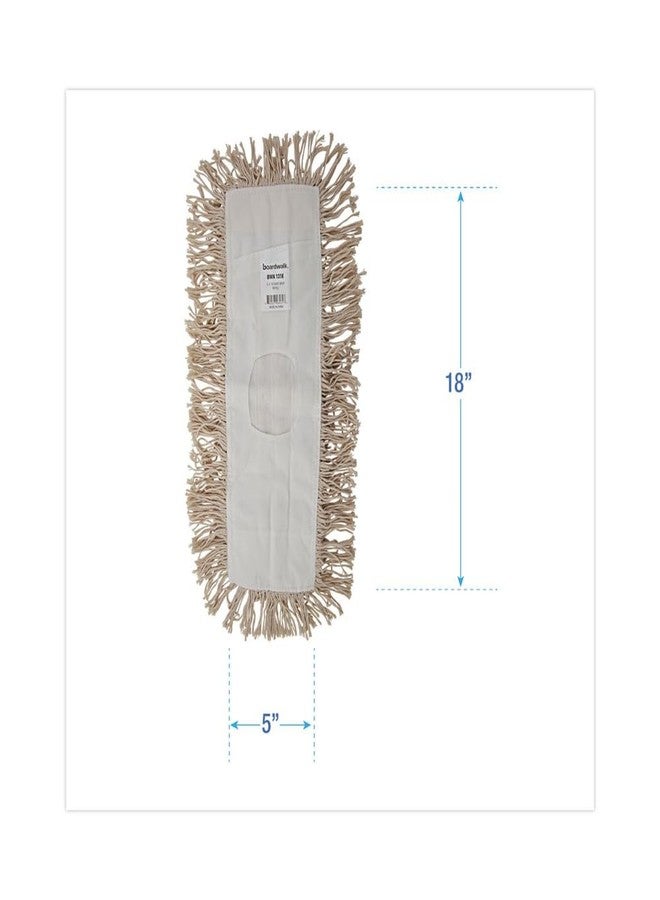 Boardwalk BWK1318 18 in. x 5 in. Industrial Hygrade Cotton Dust Mop Head - White - Image 4