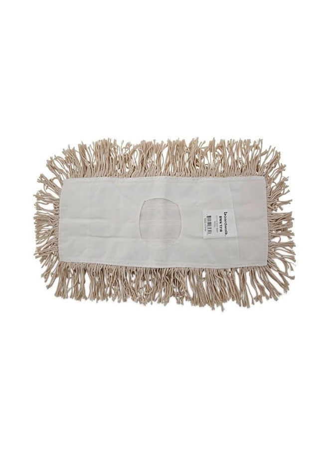 Boardwalk BWK1318 18 in. x 5 in. Industrial Hygrade Cotton Dust Mop Head - White - Image 1