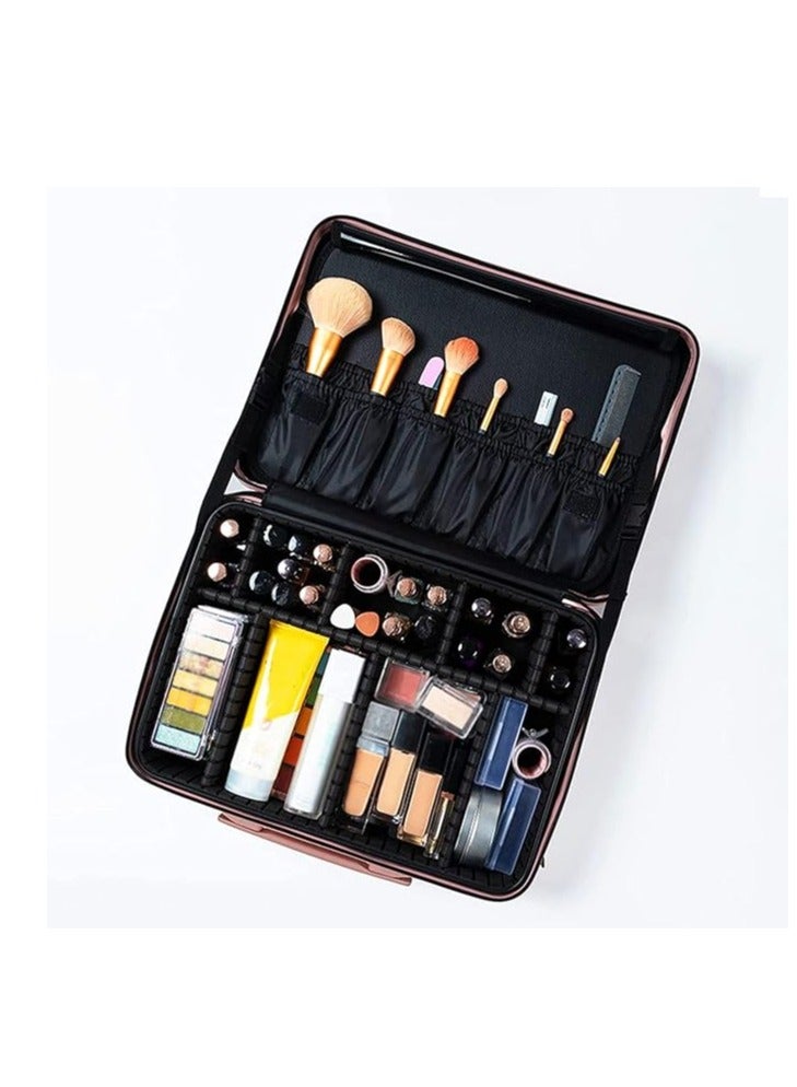 Globalstar Portable Black Makeup Bag - Professional Makeup Train Case & Travel Organizer - Image 3