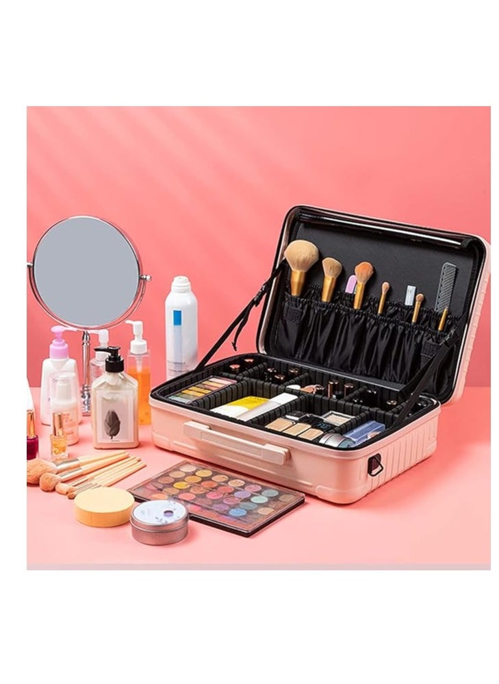 globalstar Globalstar Portable Black Makeup Bag - Professional Makeup Train Case & Travel Organizer  - Image 2