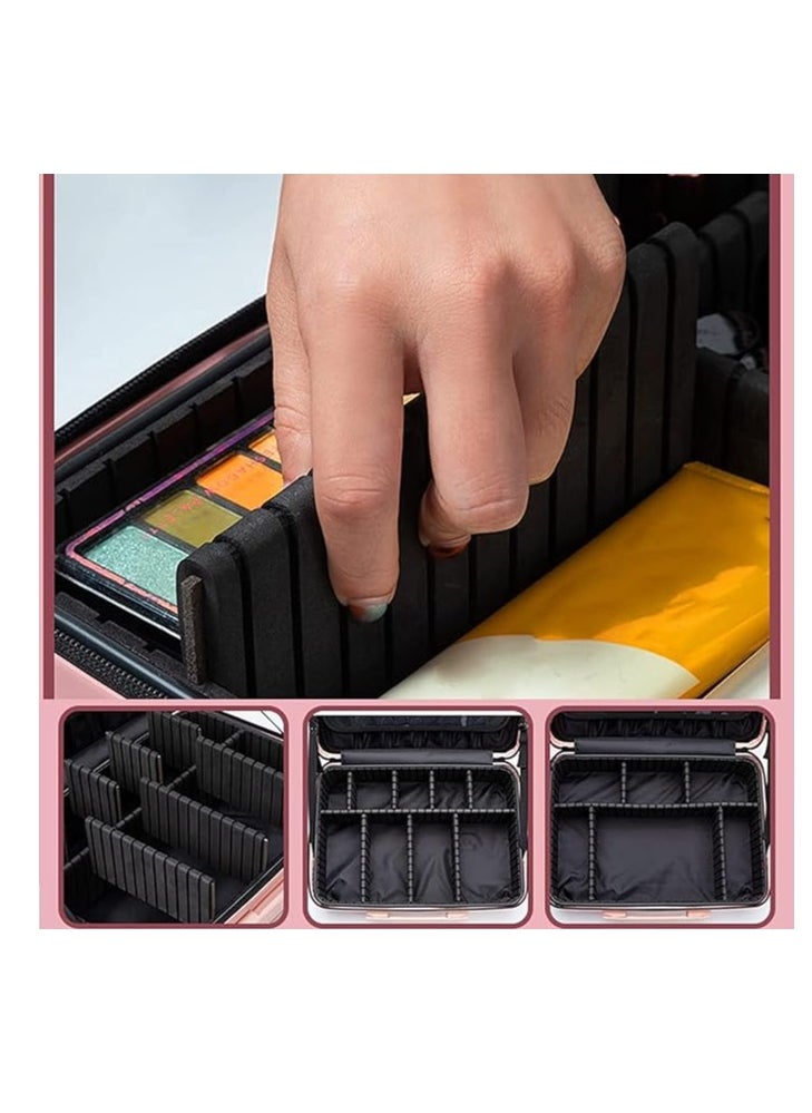 globalstar Globalstar Portable Black Makeup Bag - Professional Makeup Train Case & Travel Organizer  - Image 4