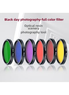 General Panchromatic Filter Suit Red Filter Yellow Green Blue Film Machine 58/67/77/82mm Black And White Scenery Photography-Color:49mm-yellow  - Image 2