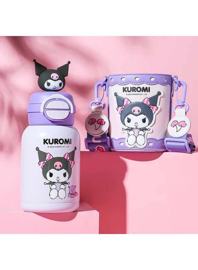 Beddybear Open-smiling Double-drinking Lid Children's Insulated Cup With Straw, 316 Stainless Steel Large Capacity Thermos 600ml Kuromi - Image 1