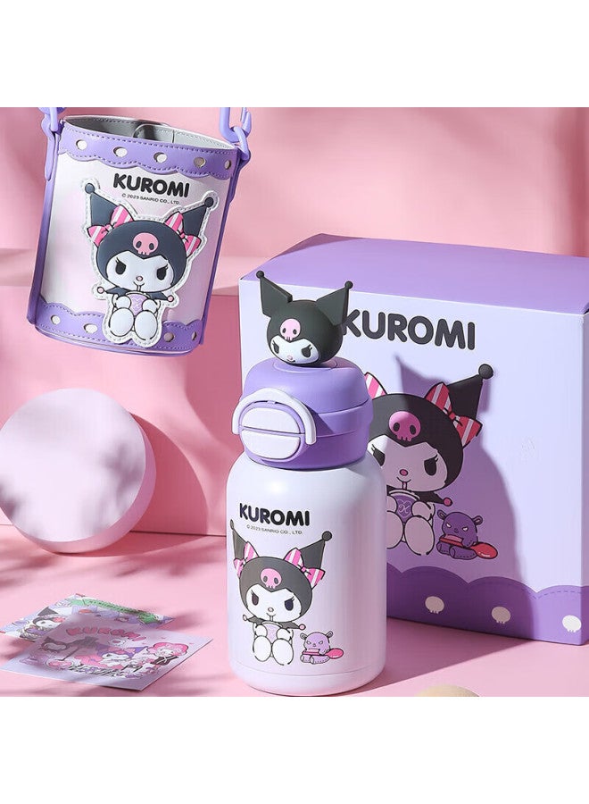 Beddybear Open-smiling Double-drinking Lid Children's Insulated Cup With Straw, 316 Stainless Steel Large Capacity Thermos 600ml Kuromi - Image 4