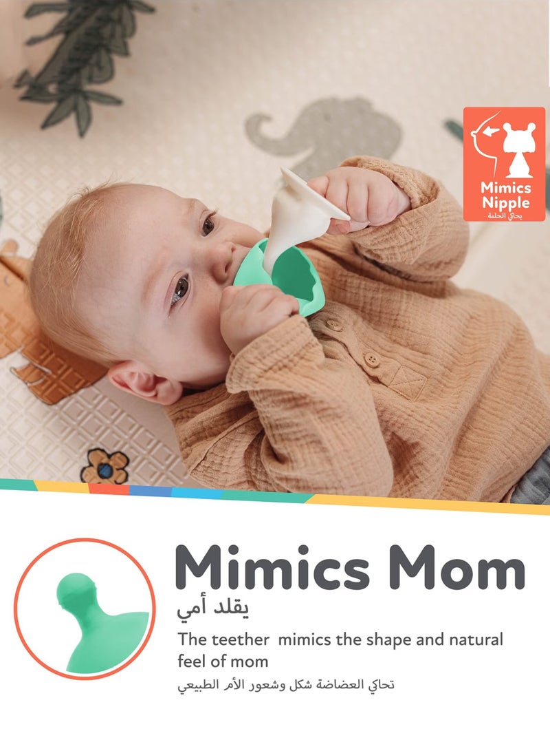 Super Soft Silicone Teether with Suction Base - Visually Stimulating and Easy to Grasp Toy for Baby Teething Relief - 3+ Months  - Image 3