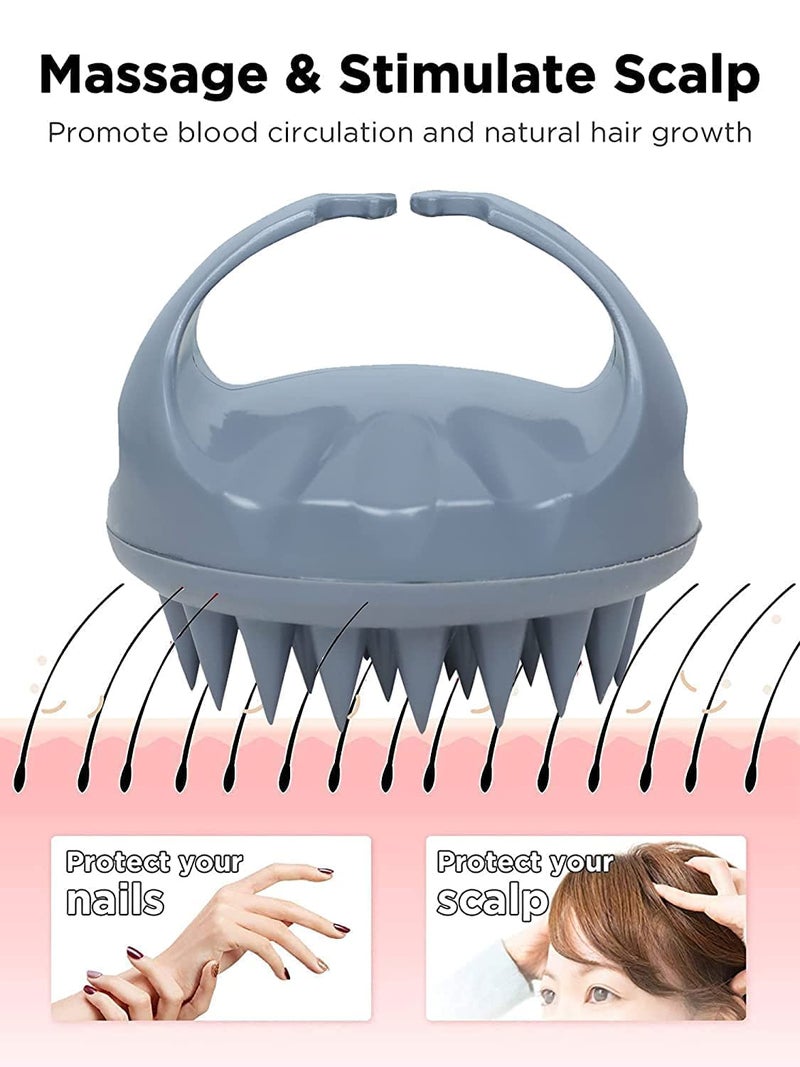 Valkyrie فرشاة شامبو لتدليك فروة الرأس، جسم من قش القمح مع شعيرات سيليكون ناعمة، مقشر فروة الرأس، مقشر فروة الرأس | إزالة القشرة، يمنع تساقط الشعر للرجال والنساء (رمادي 110) - Image 1