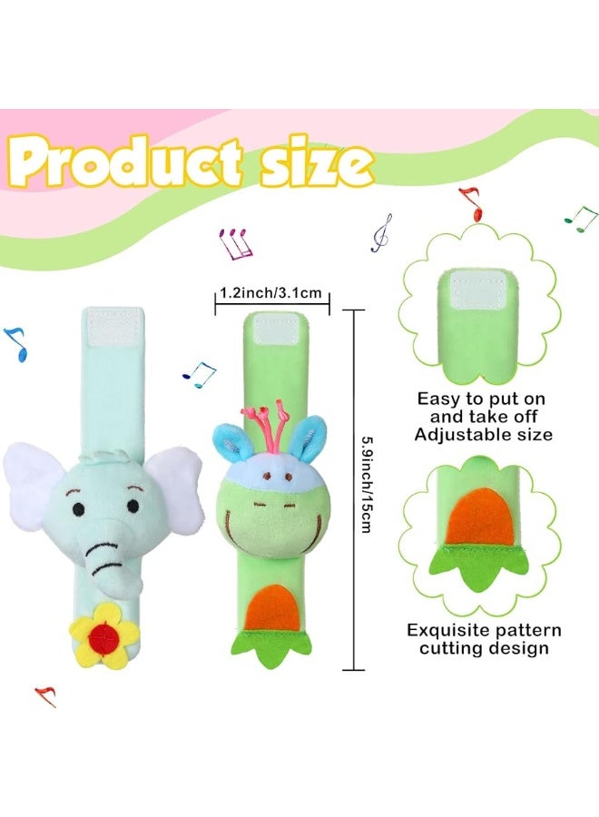 Jerify 4 Pieces Baby Wrist Rattles Animal Pattern Newborn Rattle Foot Rattles Toy for Babies Boy Girl Infant Birthday Gifts Educational Toys, 4 Designs (Elephant, Donkey, Butterfly, Honeybee) - Image 5