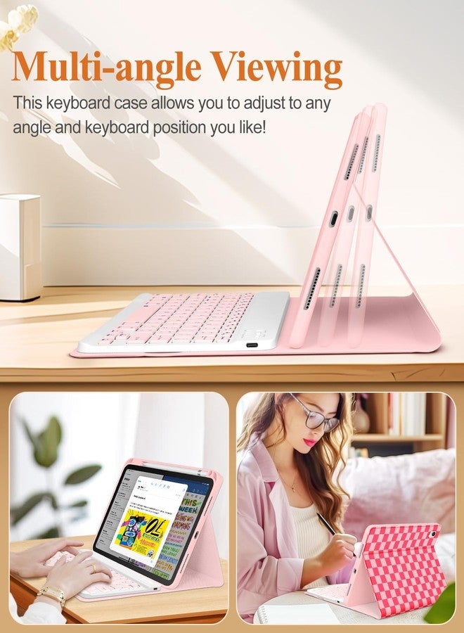 Wazzasoft for iPad 10th Generation Case with Keyboard Pencil Holder 10.9 Inch Folio Tablet Cover Women Girls Cute Girly Teens Kawaii Checkered Plaid Unique Design for Apple Funda for iPad 10th gen - Image 5