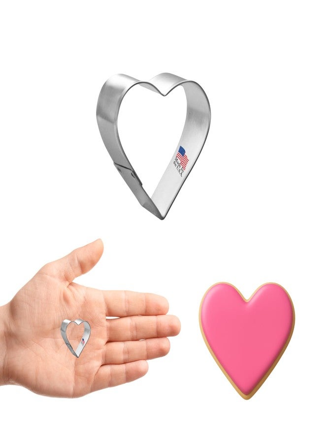 Foose Cookie Cutters Valentine Mini Heart Cookie Cutter 1 in, Tin Plate Steel, Handmade in USA - Image 1