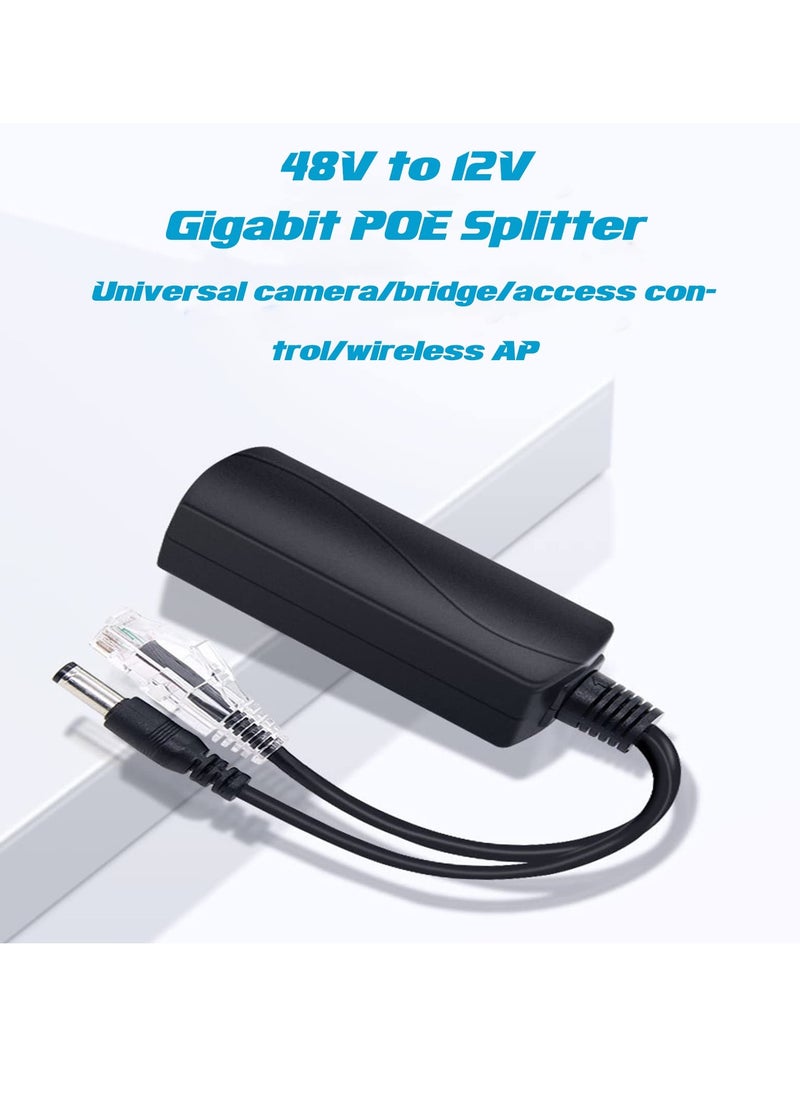 Excefore - Gigabit PoE Splitter 12V 2A, with IEEE 802.3af/at Complian 10-100-1000Mbps Power Over Ethernet Splitter Adapter, for Security IP Camera, Voip Phone, AP, CCTV Surveillance - Image 1