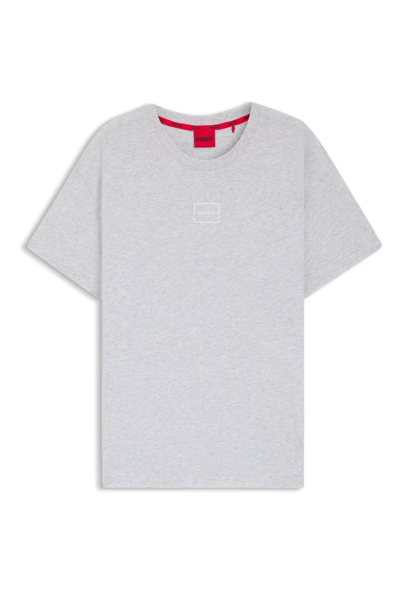 Stretch-cotton T-shirt with logo print
