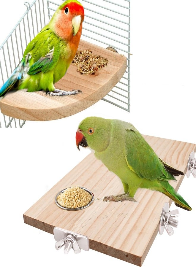 FOCZZU Bird Perch Platform Stand,Wood Perch Bird Platform Parrot Stand Playground Cage Accessories for Small Anminals Rat Hamster Gerbil Rat Mouse Lovebird Finches Conure Budgie Exercise Toy - Image 1