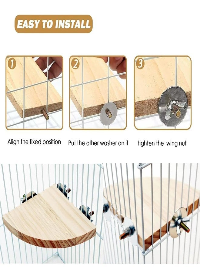 FOCZZU Bird Perch Platform Stand,Wood Perch Bird Platform Parrot Stand Playground Cage Accessories for Small Anminals Rat Hamster Gerbil Rat Mouse Lovebird Finches Conure Budgie Exercise Toy - Image 3