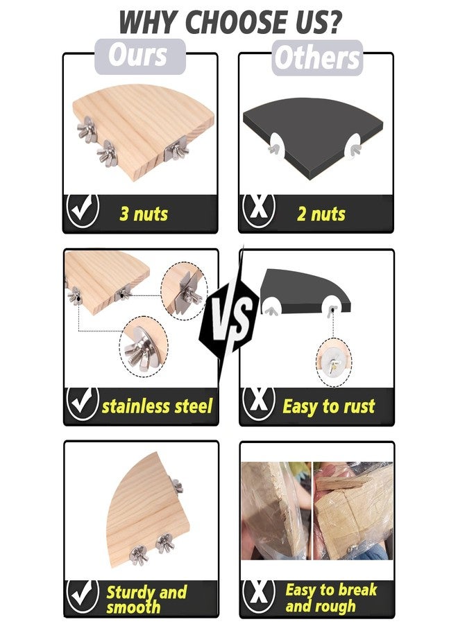 FOCZZU Bird Perch Platform Stand,Wood Perch Bird Platform Parrot Stand Playground Cage Accessories for Small Anminals Rat Hamster Gerbil Rat Mouse Lovebird Finches Conure Budgie Exercise Toy - Image 5