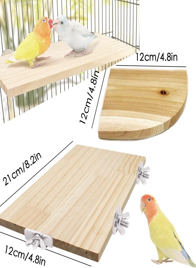 FOCZZU Bird Perch Platform Stand,Wood Perch Bird Platform Parrot Stand Playground Cage Accessories for Small Anminals Rat Hamster Gerbil Rat Mouse Lovebird Finches Conure Budgie Exercise Toy - Image 2