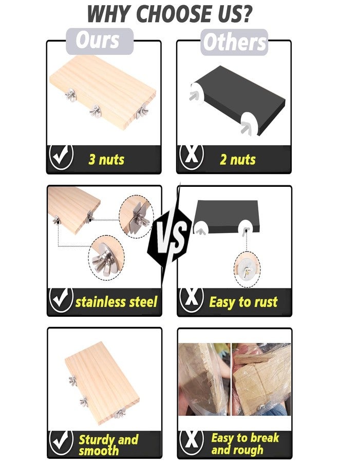 FOCZZU Bird Perch Platform Stand,Wood Perch Bird Platform Parrot Stand Playground Cage Accessories for Small Anminals Rat Hamster Gerbil Rat Mouse Lovebird Finches Conure Budgie Exercise Toy - Image 4