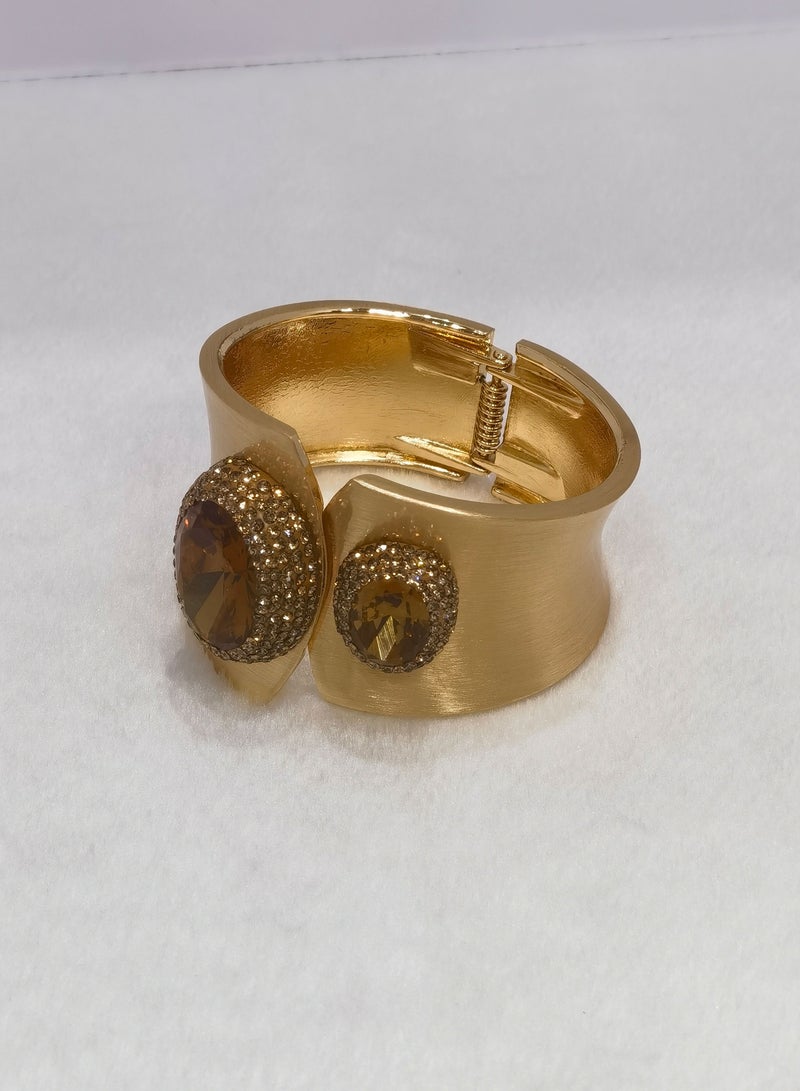 Amber-Inspired Gemstone Women's Luxury Accessories Handcrafted Designer Luxury Gold-Plated Bracelet  - Image 2