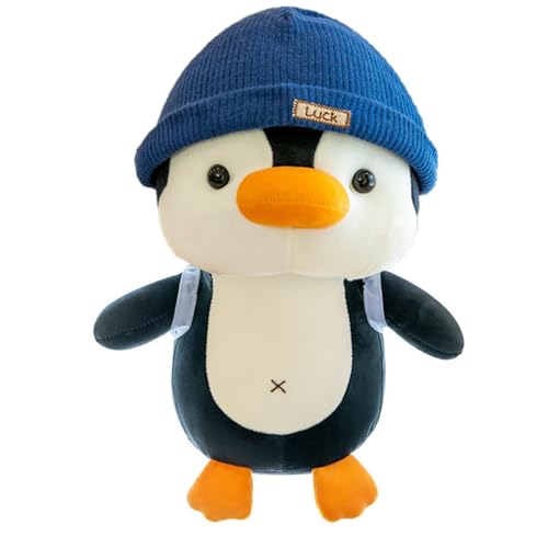 BSVOME 9 inches Penguin Stuffed Animals Soft Plush Cute Travel with Hat Backpack Doll for Boys Girls - Image 1