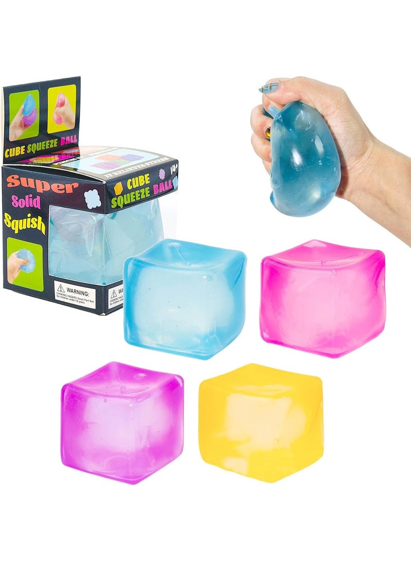 GIOIO Squishy Squishies Toys Stress Cube Fidget Toys Stress Balls for Kids, Adults Squeeze Squishies Anxiety Stress Relief, Ice Squishy Cube Sugar Balls Sensory Toy Nice Ball Cubes with - Image 2