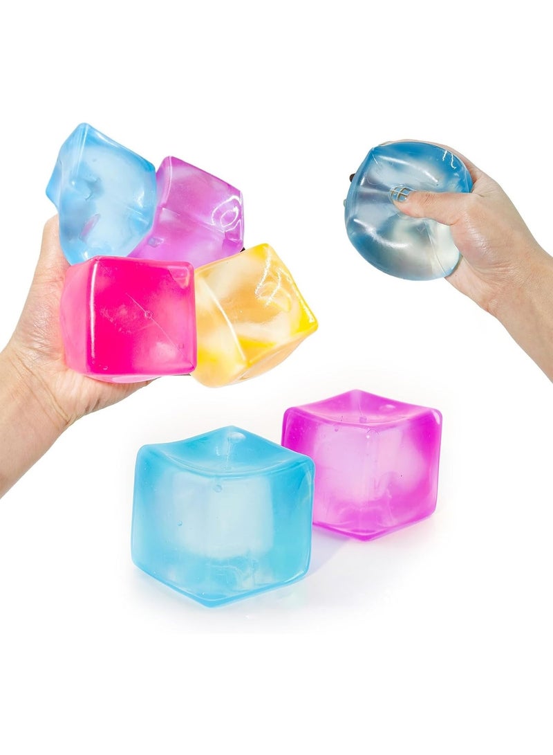 GIOIO Squishy Squishies Toys Stress Cube Fidget Toys Stress Balls for Kids, Adults Squeeze Squishies Anxiety Stress Relief, Ice Squishy Cube Sugar Balls Sensory Toy Nice Ball Cubes with - Image 4