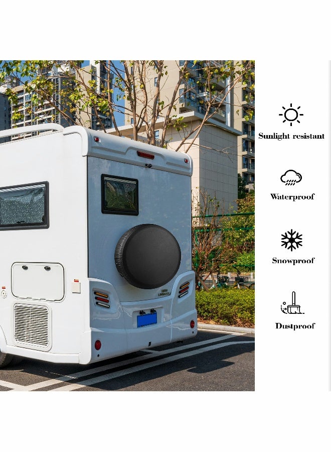 غطاء إطار احتياطي بسماكة جلدية مقاس 27-30 بوصة مناسب لجميع أنواع السيارات، بما في ذلك جيب، مقطورة، RV، SUV، وشاحنة. غطاء عجلات ناعم وقوي يناسب حجم العجلة بالكامل 27-30 بوصة. - Image 3