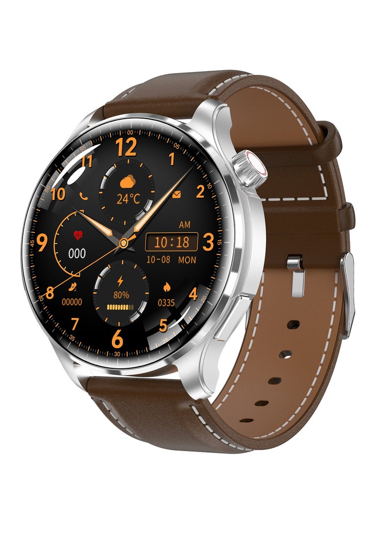 GULFLINK M13 Business Smart Watch With Answer Call Function NFC Compass Body Temperature Monitor Fitness Tracker Smartwatch for Men- Brown - Image 1