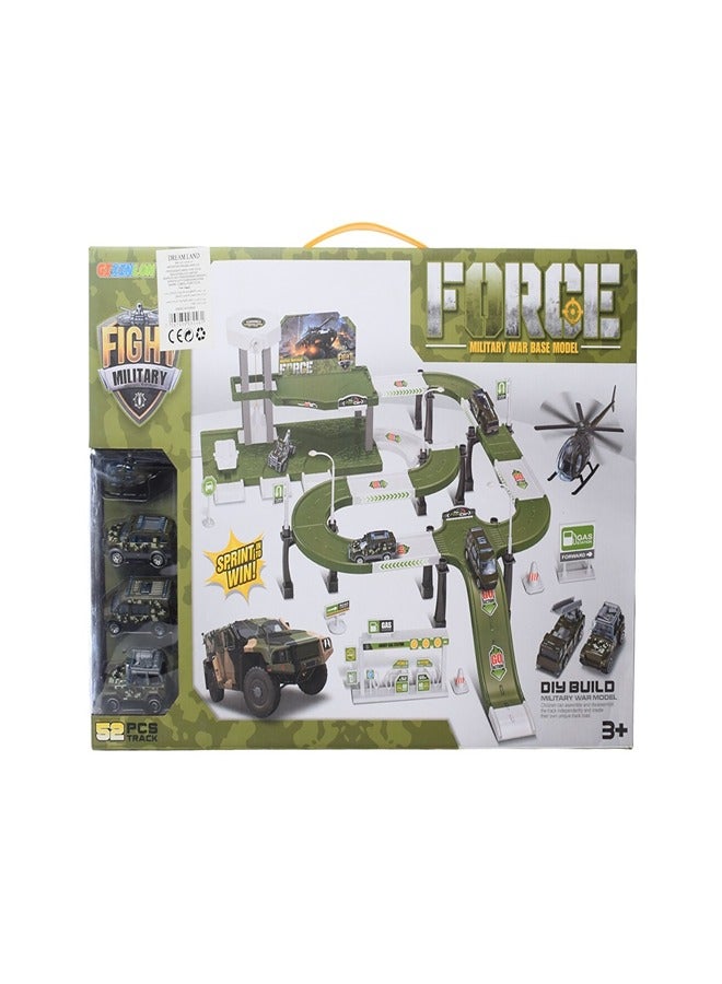 Force Military War Base Die Cast Model Track  52 Pieces - 818C - Image 1